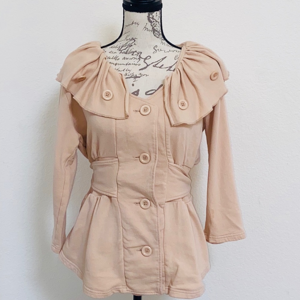 DownEast Ruffle Tied Cardigan